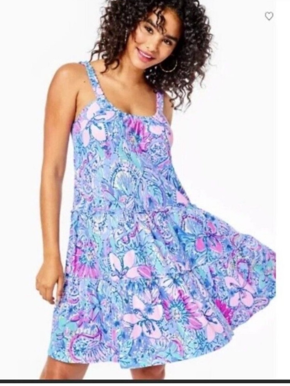 Lilly Pulitzer Loro Tiered Tank Dress in Pop Up Got Your Back Sz XL NWT